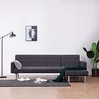 vidaXL L-formad bäddsoffa mörkgrå polyester 282230