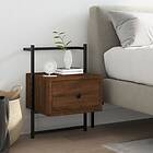 vidaXL Sängbord väggmonterat brun ek 35x30x51 cm konstruerat trä 833451
