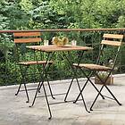 vidaXL Hopfällbart cafébord 55x54x71 cm massiv teak och stål 319978