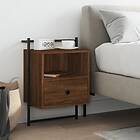 vidaXL Sängbord väggmonterat brun ek 40x30x61 cm konstruerat trä 833441