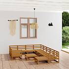 vidaXL Loungegrupp för trädgården 12 delar massiv furu 3076042
