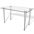 vidaXL Spisebord med bordsskiva i glas genomskinlig 241487