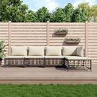 vidaXL Loungegrupp 5 delar med dynor antracit konstrotting 3186734