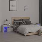 vidaXL Sängbord med LED 2 st betonggrå 70x36,5x40 cm 3152773