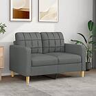 vidaXL Soffa 2-places mörkgrå 120 cm tyg 359084