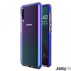 JollyFX Spring Case klar TPU-gelskydd med färgstark ram för Samsung Galaxy A50 Mörkblå