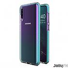 JollyFX Spring Case klar TPU gel skyddande fodral med färgglad ram för Samsung Galaxy A50s Galaxy A50 Galaxy A30s Ljusblå