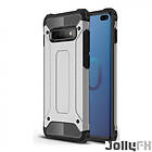 JollyFX Hybrid Armor Case Tufft Robust Skal till Samsung Galaxy S10 Plus Silver