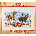 Permin Broderikit Aida Julekalender Jultomte vid Kyrka 55x42cm