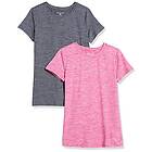 Amazon Essentials Tech Stretch Short-Sleeved V-Neck T-Shirt Pack of 2 (Dam)