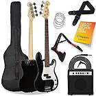 3rd Avenue Full Size 4/4 Electric Bass Guitar Beginner Pack Kit with 15W Amplifi