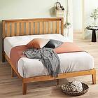 ZINUS Alexia 30 cm Wood Platform Bed Frame with Headboard Solid Wood Foundation Wood Slat Support Easy Assembly Double Rustic Pine