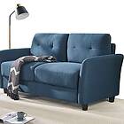 ZINUS Ricardo Loveseat Sofa Contemporary Easy, Tool-Free Assembly Tufted Cushions Flared Arms Sofa-in-a-Box Lyon Blue, 2-Seater