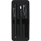 Faber-Castell Grip 2011 Presentset med Reservoarpenna och Kulspetspenna samt Refillpatron XB Svart