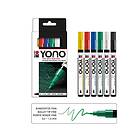 Set Markerpenna YONO, Basic med 6 markers 0,5-1,5 mm.