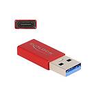 DeLock USB 10 Gbps Adapter USB Typ-A hane till USB Type-C™ aktiv hona röd