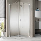 Kermi Raya TOL duschvägg, 80x200 cm, till kombination med duschdörr 1KR, klarglas med 120 cm frostat glas, vänster