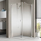Kermi Raya TOR duschvägg, 100x200 cm, till kombination med duschdörr 1KL, klarglas med 120 cm frostat glas, höger