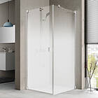 Kermi Raya TOR duschvägg, 100x200 cm, till kombination med duschdörr 1KL, klarglas med 160 cm frostat glas, höger