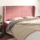vidaXL Sengegavl med kanter rosa 183x23x118/128 cm sammet 3118161