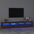 vidaXL TV Stand med LED-belysning brun ek 240x35x40 cm 3152769