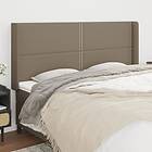 vidaXL Sänggavel med kanter taupe 183x16x118/128 cm tyg 3119458