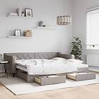 vidaXL Dagbädd utdragbar med lådor taupe 90x200 cm tyg 3197465