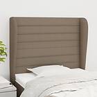 vidaXL Sänggavel med kanter taupe 103x23x118/128 cm tyg 3118090