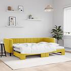 vidaXL Dagbädd utdragbar gul 80x200 cm sammet 3196689