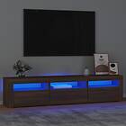 vidaXL TV-benk med LED-belysning brun ek 180x35x40 cm 3152761
