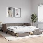 vidaXL Dagbädd utdragbar med lådor taupe 100x200 cm tyg 3196622