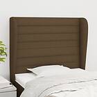 vidaXL Sänggavel med kanter mörkbrun 83x23x118/128 cm tyg 3118073