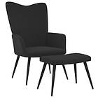 vidaXL Vilstol med fotpall svart sammet 327694