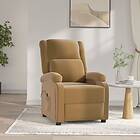 vidaXL Elektrisk reclinerfåtölj brun sammet 3098401