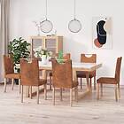 vidaXL Matstolar 6 st brun konstmocka 3080105