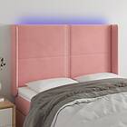 vidaXL Sänggavel LED rosa 147x16x118/128 cm sammet 3123961
