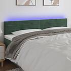 vidaXL Sengegavl LED mörkgrön 180x5x78/88 cm sammet 3121815