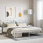 vidaXL Bed Frame med huvudgavel metall vit 193x203 cm 353494