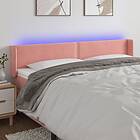 vidaXL Sänggavel LED rosa 163x16x78/88 cm sammet 3123155