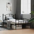 vidaXL Bed Frame med huvudgavel och fotgavel svart metall 107x203 cm 353453