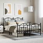 vidaXL Bed Frame med huvudgavel och fotgavel svart metall 140x190 cm 353457