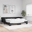 vidaXL Dagbädd utdragbar med madrasser svart 90x200 cm tyg 3196598