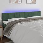 vidaXL Sengegavl LED mörkgrön 160x5x78/88 cm sammet 3121669