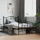 vidaXL Bed Frame med huvudgavel och fotgavel svart metall 100x200 cm 353452