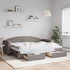 vidaXL Dagbädd utdragbar med lådor taupe 80x200 cm tyg 3197222