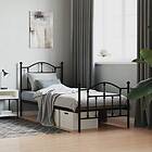 vidaXL Bed Frame med huvudgavel och fotgavel svart metall 90x190 cm 353449