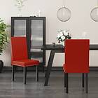 vidaXL Matstolar 2 st vinröd PVC 336807