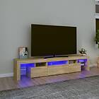 vidaXL Support TV med LED-belysning sonoma ek 200x36,5x40 cm 3152812