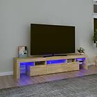 vidaXL TV-bænk med LED-belysning sonoma ek 200x36,5x40 cm 3152812