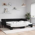 vidaXL Dagbädd utdragbar svart 90x190 cm sammet 3196706